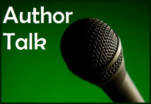 microphone with the words author talk