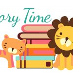 tiger and lion with books story time