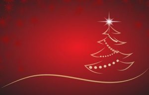 Holiday tree red background