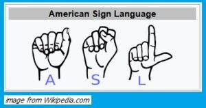 picture of sign language hand spelling ASL