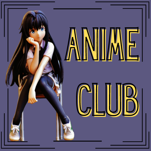 anime girl in chair text anime club