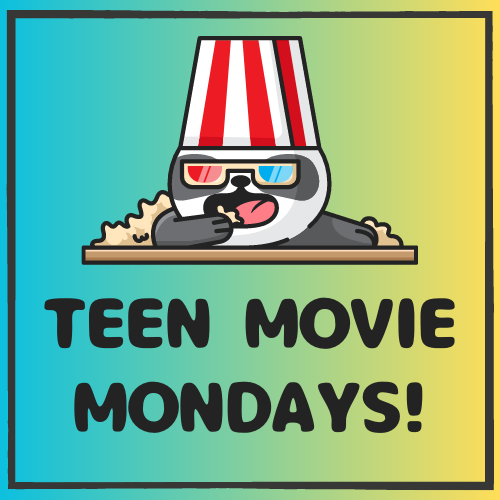 Teen Movie Mondays logo with panda eating popcorn