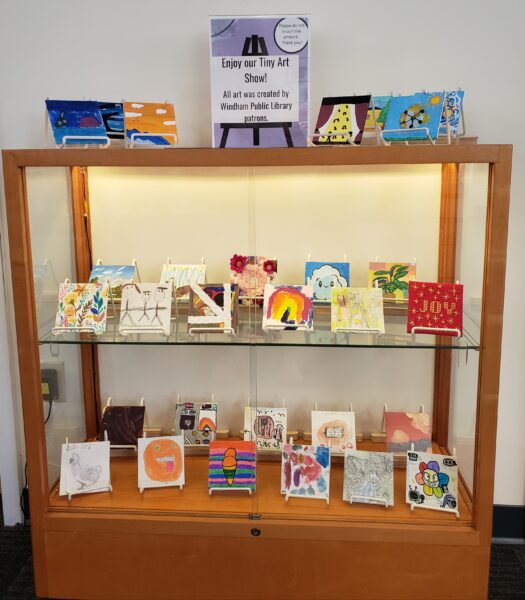 picture of library patrons art for tiny art show