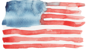 water color like representation of USA flag
